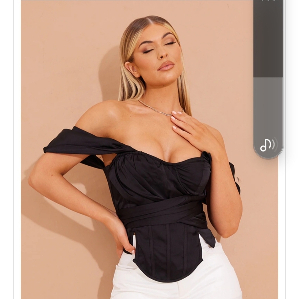 PLT Black Satin Corset